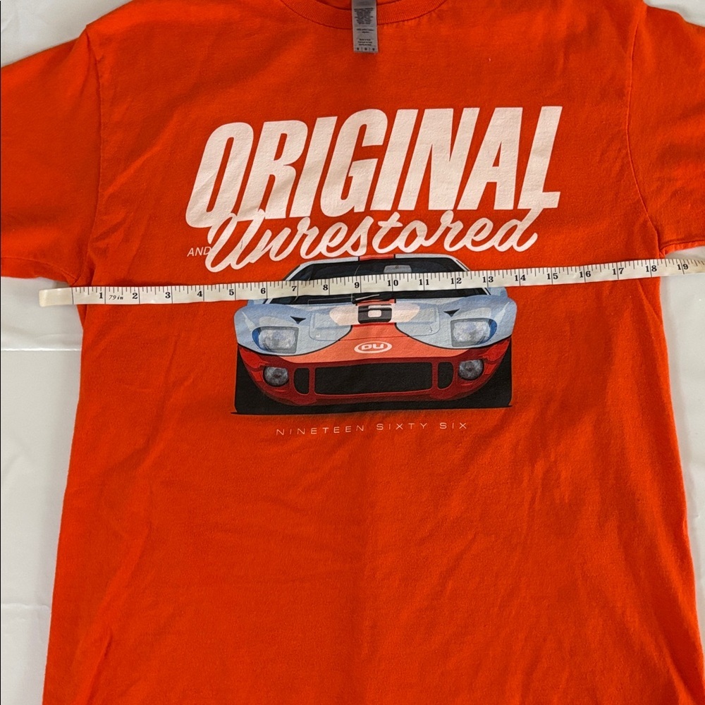 1966 Ford GT40 Original & Unrestored Graphic Tee Men’s Medium Orange - Picture 6 of 7